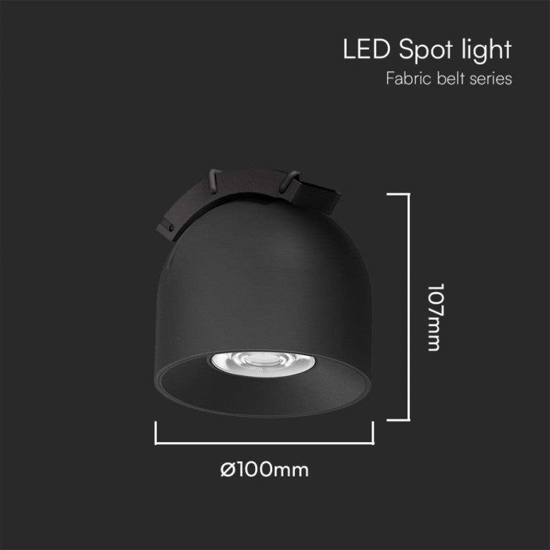 LED MAGNETIC FABRIC TRACKLIGHT 12W WW 800lm 38° SANDY BLACK 107x107mm