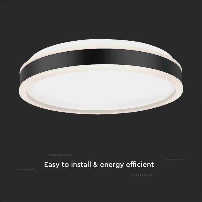 LED DESIGNER CEILING LIGHT 18W DL 1280lm  BLACK RD 350x62mm