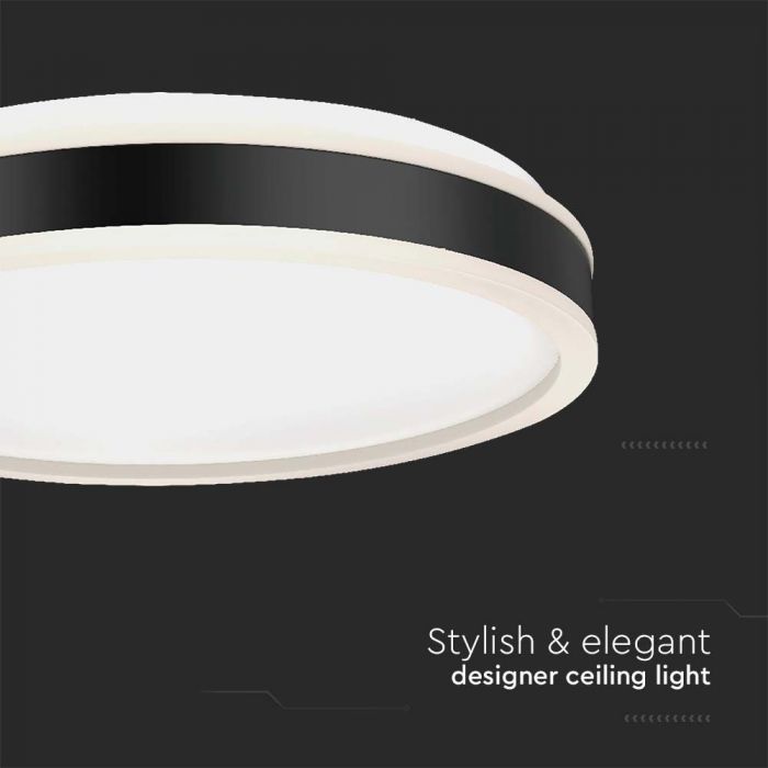 LED DESIGNER CEILING LIGHT 18W DL 1280lm  BLACK RD 350x62mm