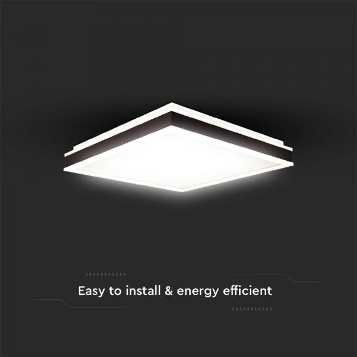 LED DESIGNER CEILING LIGHT 24W DL 2450lm  BLACK SQ  450x450x62mm