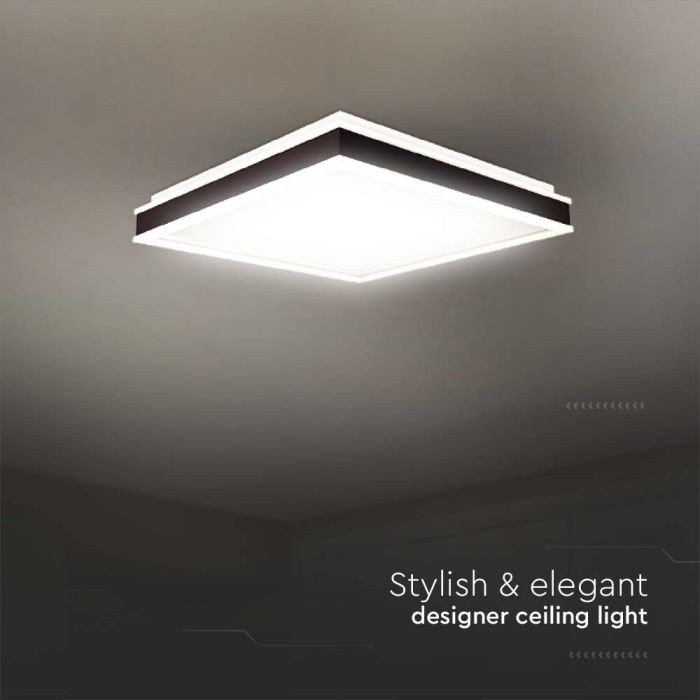 LED DESIGNER CEILING LIGHT 24W DL 2450lm  BLACK SQ  450x450x62mm