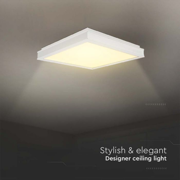 LED DESIGNER CEILING LIGHT 24W DL 2450lm  WHITE SQ  450x450x62mm