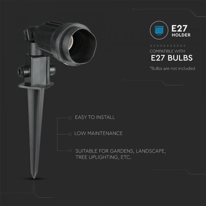 LED GARDEN SPIKE SINGLE HEAD 470X85 BLACK