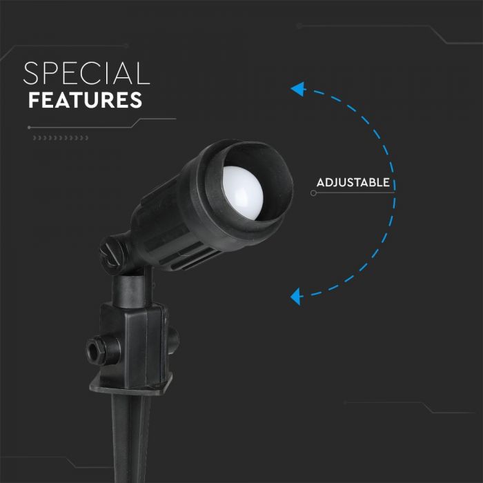 LED GARDEN SPIKE SINGLE HEAD 470X85 BLACK