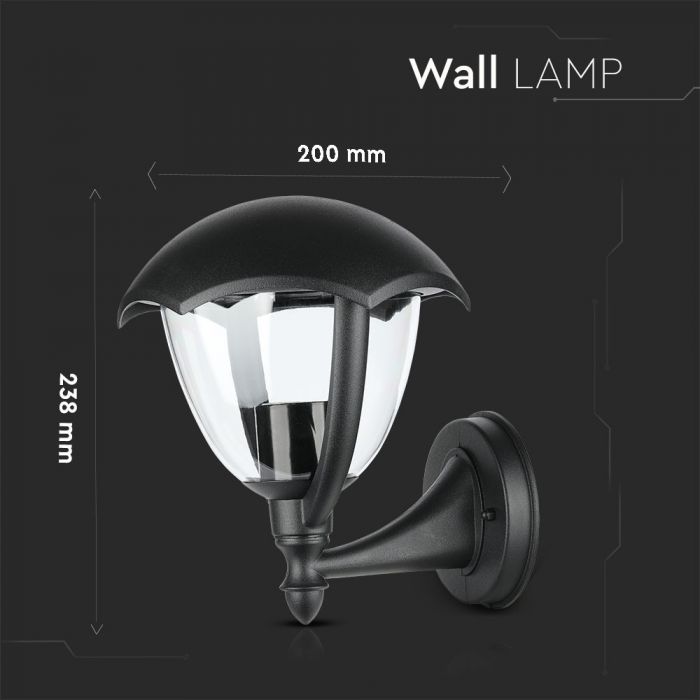 LED GARDEN WALL LIGHT E27 IP44 238X200 FACING UP