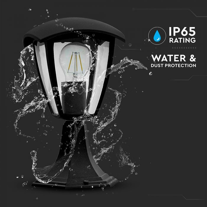 LED GARDEN E27 LAMP MAT BLACK CLEAR COVER 120° 17X17X29 IP44