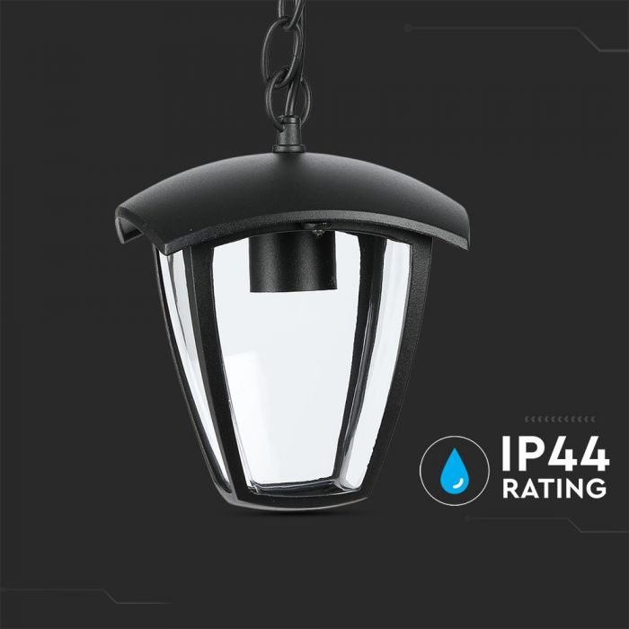 LED CEILING E27 LAMP MAT BLACK CLEAR COVER 120° 17X17X72 IP44