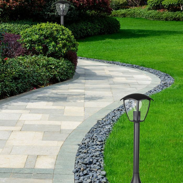 LED GARDEN E27 LAMP MAT BLACK CLEAR COVER 120° 17X17X60 IP44