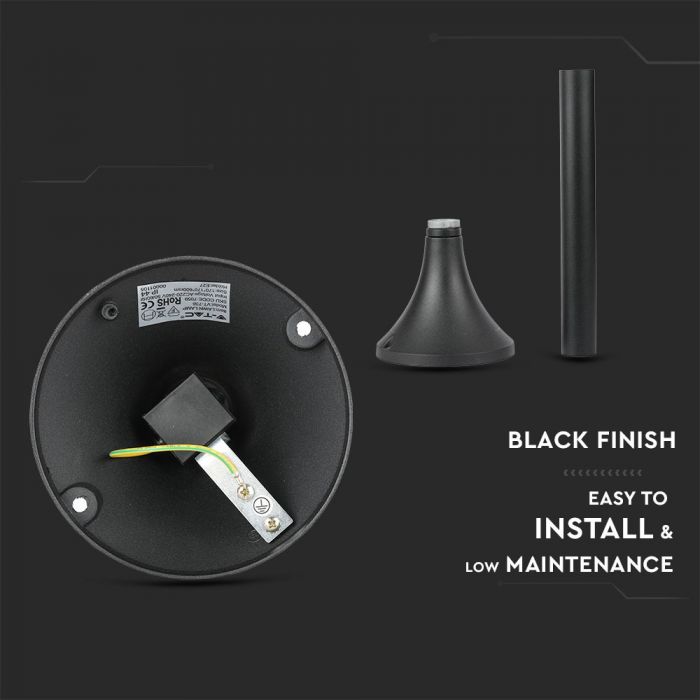 LED GARDEN E27 LAMP MAT BLACK CLEAR COVER 120° 17X17X60 IP44