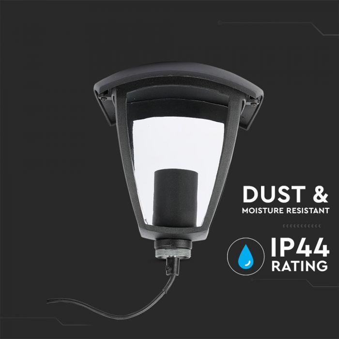 LED GARDEN E27 LAMP MAT BLACK CLEAR COVER 120° 17X17X60 IP44