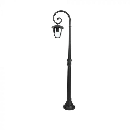 LED POLE 1XE27 LAMP MAT BLACK CLEAR COVER 120° 35X137 IP44