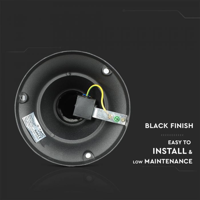 LED POLE 2XE27 LAMP MAT BLACK CLEAR COVER 120° 48X141 IP44