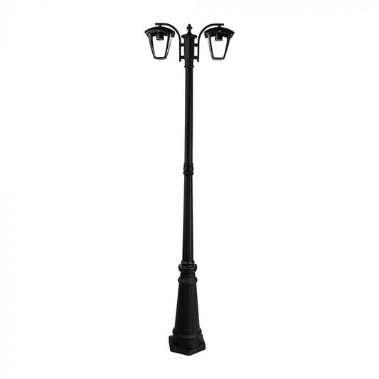 LED POLE 2XE27 LAMP MAT BLACK CLEAR COVER 120° 50X199 IP44