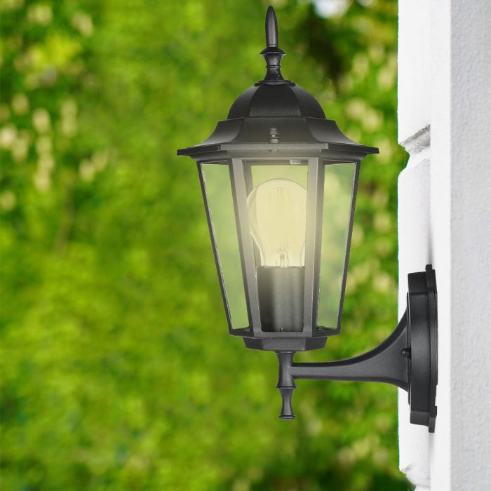 LED GARDEN WALL LIGHT E27 IP44 360X208 FACING UP