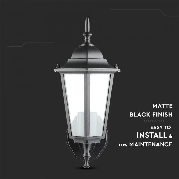 LED GARDEN WALL LIGHT E27 IP44 360X208 FACING UP