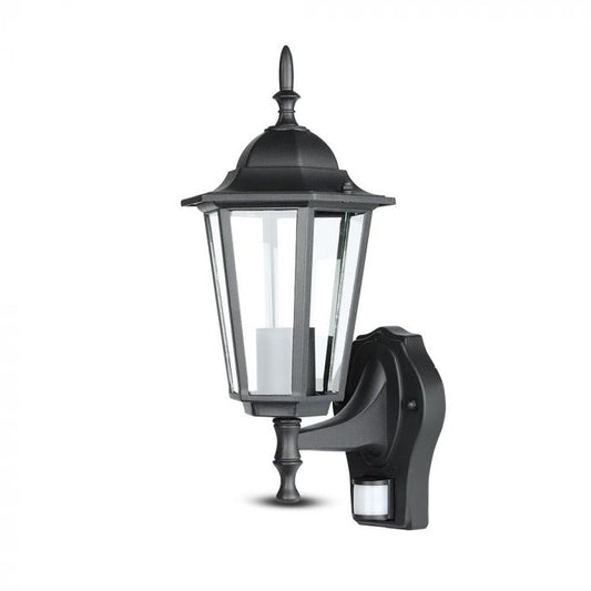 LED GARDEN WALL LIGHT WITH SENSOR E27 IP44 375X215 FACING UP