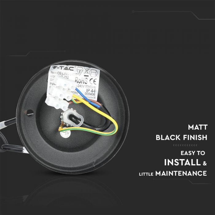 LED CEILING E27 LAMP Aluminium Mat Black 17X17X84 IP44