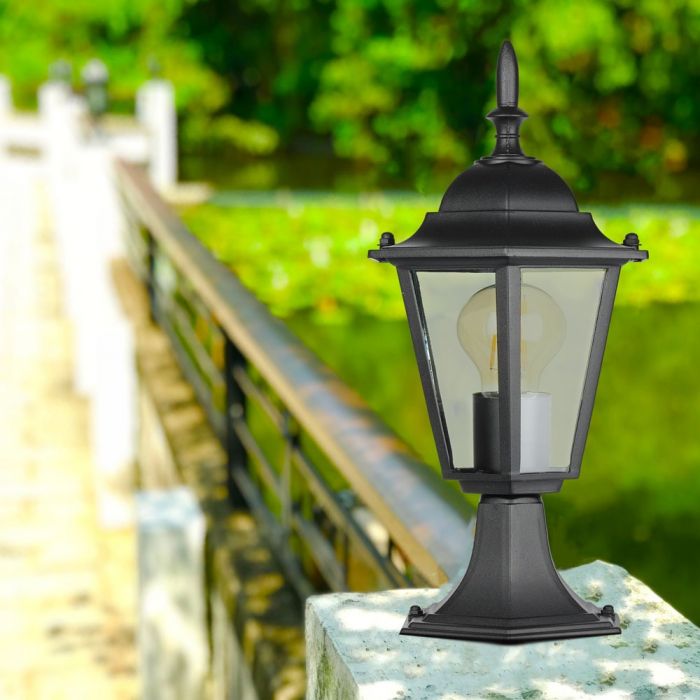 LED GARDEN E27 LAMP ALUMINIUM MAT BLACK 17X17X43 IP44