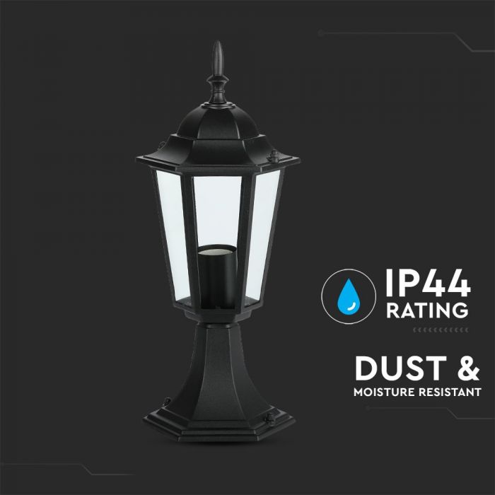 LED GARDEN E27 LAMP ALUMINIUM MAT BLACK 17X17X43 IP44