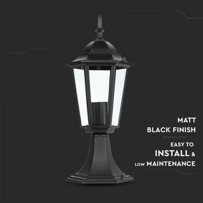 LED GARDEN E27 LAMP ALUMINIUM MAT BLACK 17X17X43 IP44