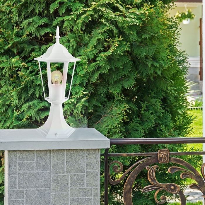 LED GARDEN E27 LAMP ALUMINIUM MAT WHITE 17X17X40.3 IP44