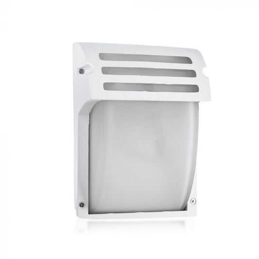 LED GARDEN WALL LIGHT ALUM.+GLASS E27 IP44 245X180X93 WHITE