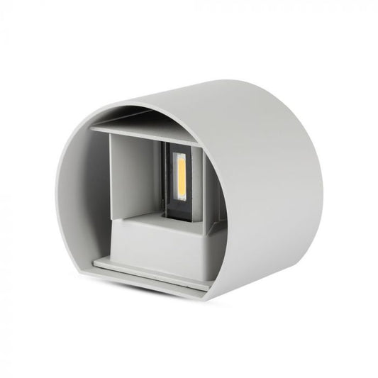 LED WALL LIGHT ROUND ALUMINIUM 6W WW 660lm 0-60° 136X100 IP65 GREY