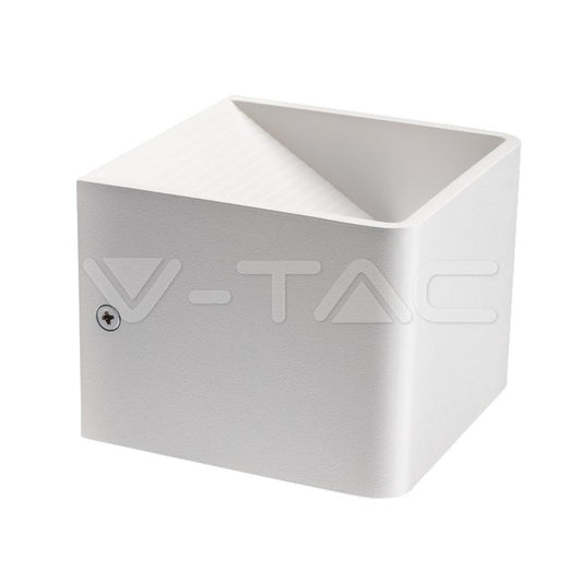 LED WALL LIGHT ALUMINIUM 5W DL 550lm 120° 100X100X80 WHITE