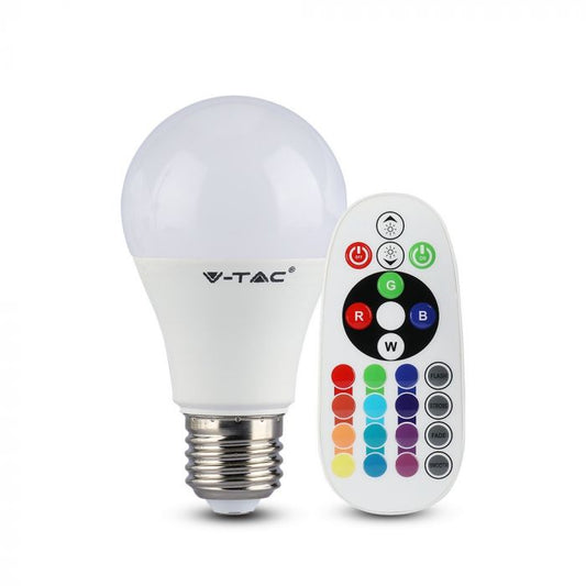 LED RGB E27 A60 LAMP 7W DL 470lm 200° WITH REMOTE CONTROL