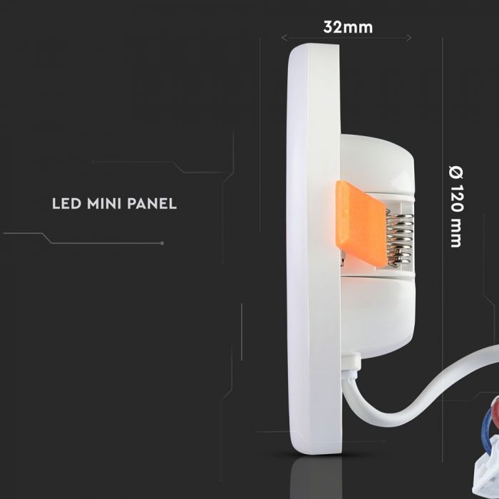 12W LED Panel Adjustable SAMSUNG Chip Round 6400K