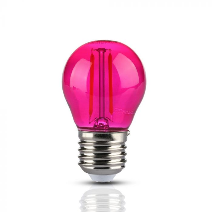 LED Bulb 2W Filament E27 G45 Pink Color