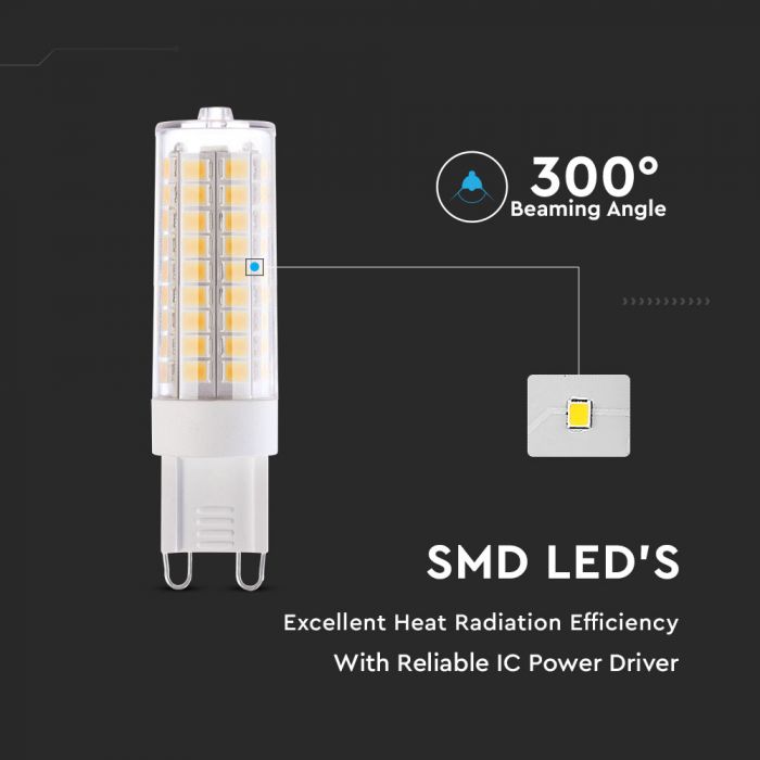 LED G9 LAMP 5W CW 550lm 300° 16X63 IP44 A++