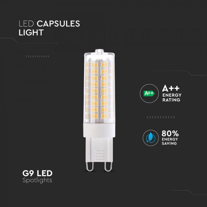 LED G9 LAMP 5W CW 550lm 300° 16X63 IP44 A++