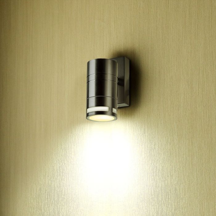 LED WALL GLASS FITTING STAINLESS STEEL GU10 1WAY 110X60X125 IP44