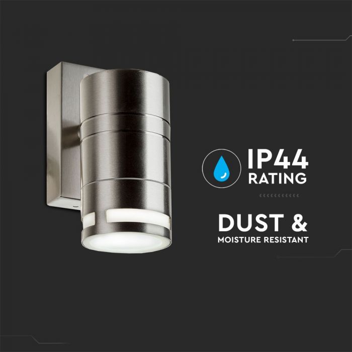 LED WALL GLASS FITTING STAINLESS STEEL GU10 1WAY 110X60X125 IP44