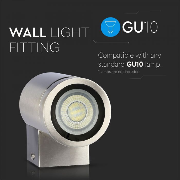 LED WALL SLEEK FITTING STAINLESS STEEL GU10 1WAY 105X76X118 IP44