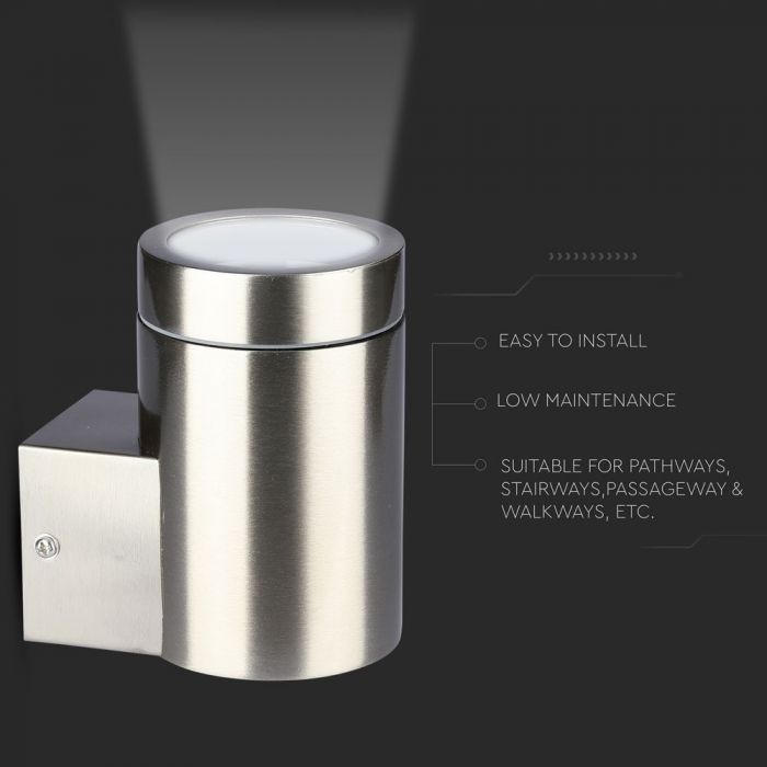 LED WALL SLEEK FITTING STAINLESS STEEL GU10 1WAY 105X76X118 IP44