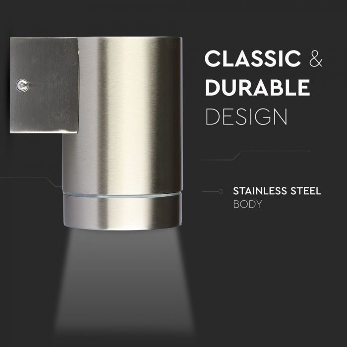LED WALL SLEEK FITTING STAINLESS STEEL GU10 1WAY 105X76X118 IP44