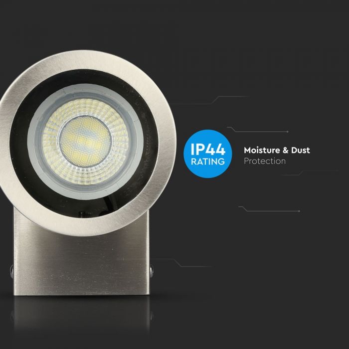 LED WALL SLEEK FITTING STAINLESS STEEL GU10 1WAY 105X76X118 IP44