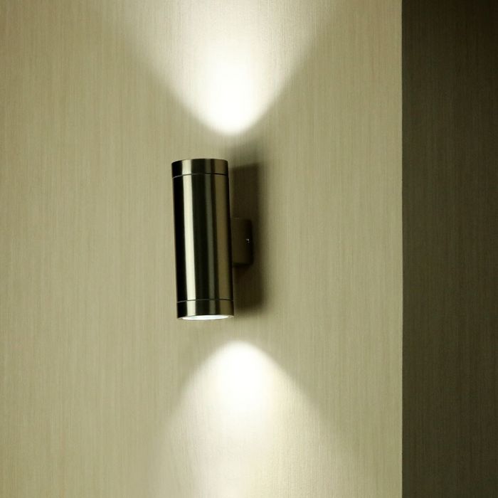 LED WALL SLEEK FITTING STAINLESS STEEL GU10 2WAY 105X76X207 IP44