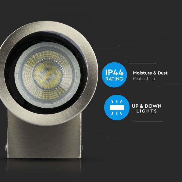 LED WALL SLEEK FITTING STAINLESS STEEL GU10 2WAY 105X76X207 IP44