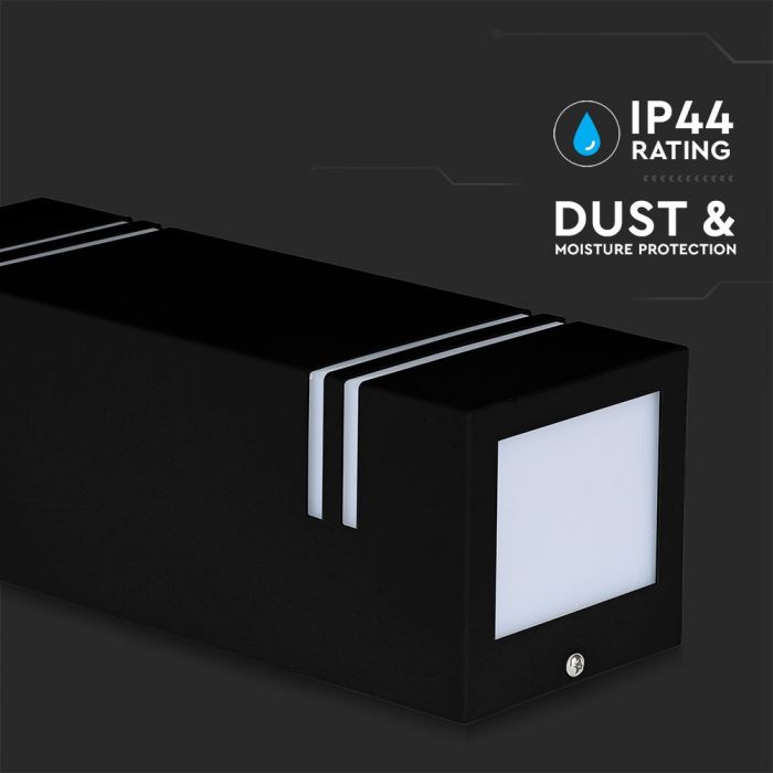 LED WALL FITTING STAINLESS STEEL SQUARE GU10 2WAY 85X87X250 IP44 BLACK