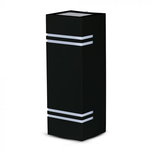 LED WALL FITTING STAINLESS STEEL SQUARE GU10 2WAY 85X87X250 IP44 BLACK