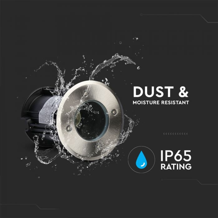 LED UNDERGROUND FITTING STAINLESS STEEL ROUND GU10 110X110X120 IP65 BLACK