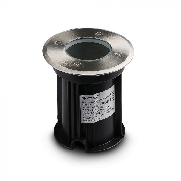 LED UNDERGROUND FITTING STAINLESS STEEL ROUND GU10 110X110X120 IP65 BLACK