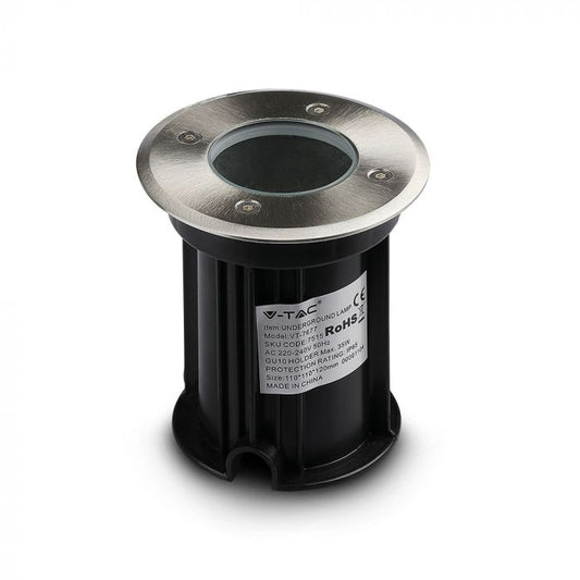 LED UNDERGROUND FITTING STAINLESS STEEL ROUND GU10 110X110X120 IP65 BLACK
