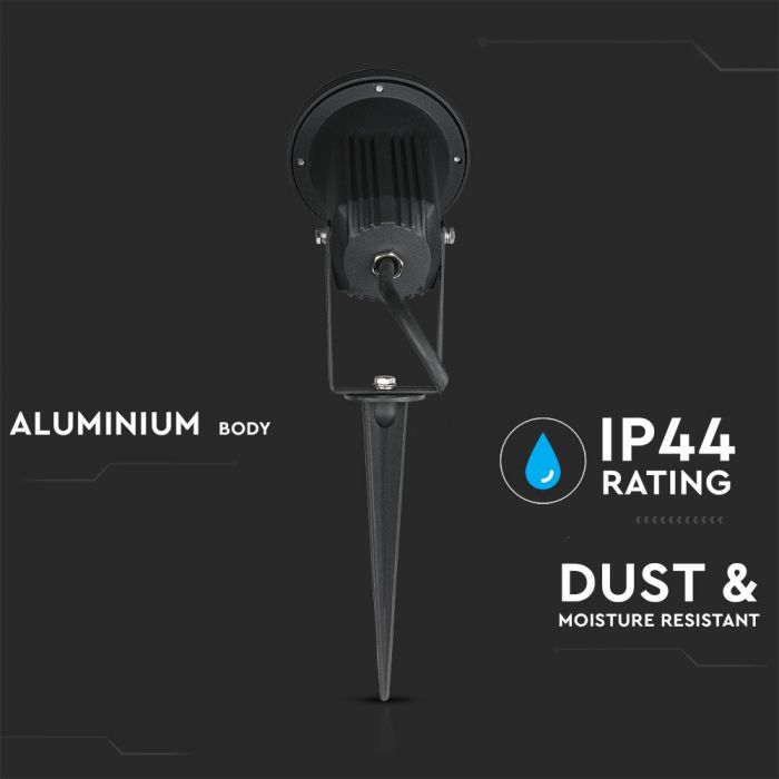 LED GARDEN SPIKE FITTING ALUMINIUM GU10 95X95X335 IP44 BLACK