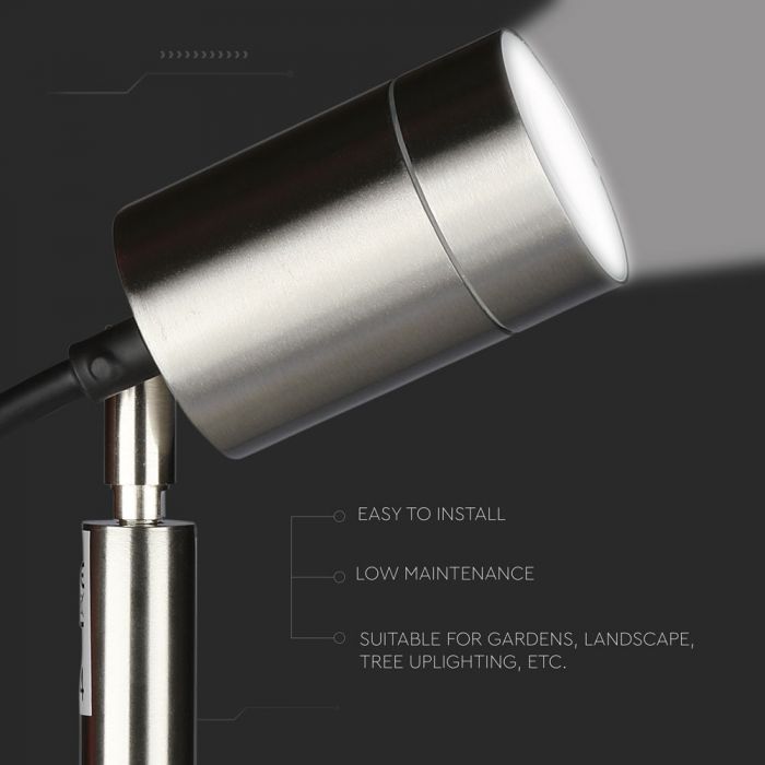 LED GARDEN SPIKE FITTING STAINLESS STEEL GU10 60X60X420 IP44