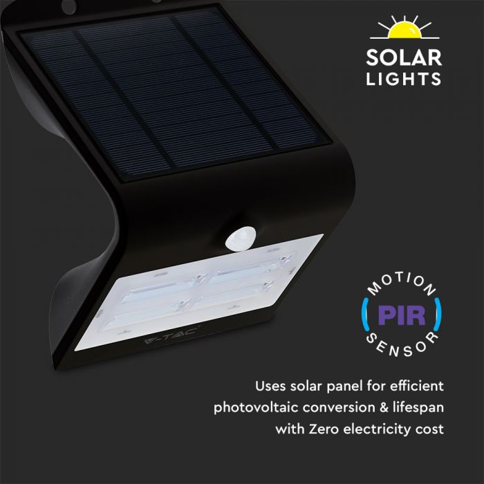 LED SOLAR WALL Sensor LIGHT 3W DL+WW 400lm 60° 140X212X109 IP65 Black+Black