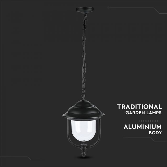 LED CEILING E27 LAMP Aluminium Mat Black Clear Cover 120° 25X89 IP44